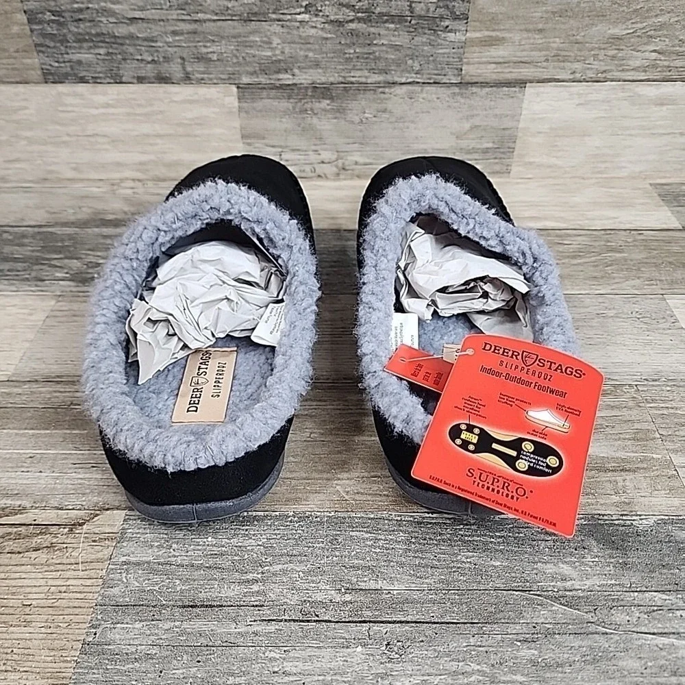 Deer Stags Nordic Mens Clog Slippers Men Sz 10 Slip On Indoor Outdoor NWOB *flaw